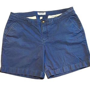 Old Navy navy cuffed cotton shorts with fly front & four pockets 14